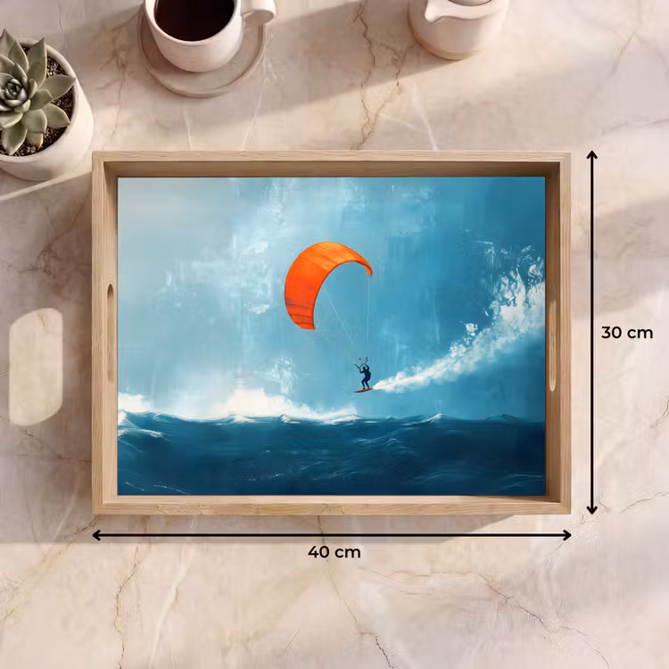 Dienblad - Kitesurfer - Oranje - Zee - Lucht — 9