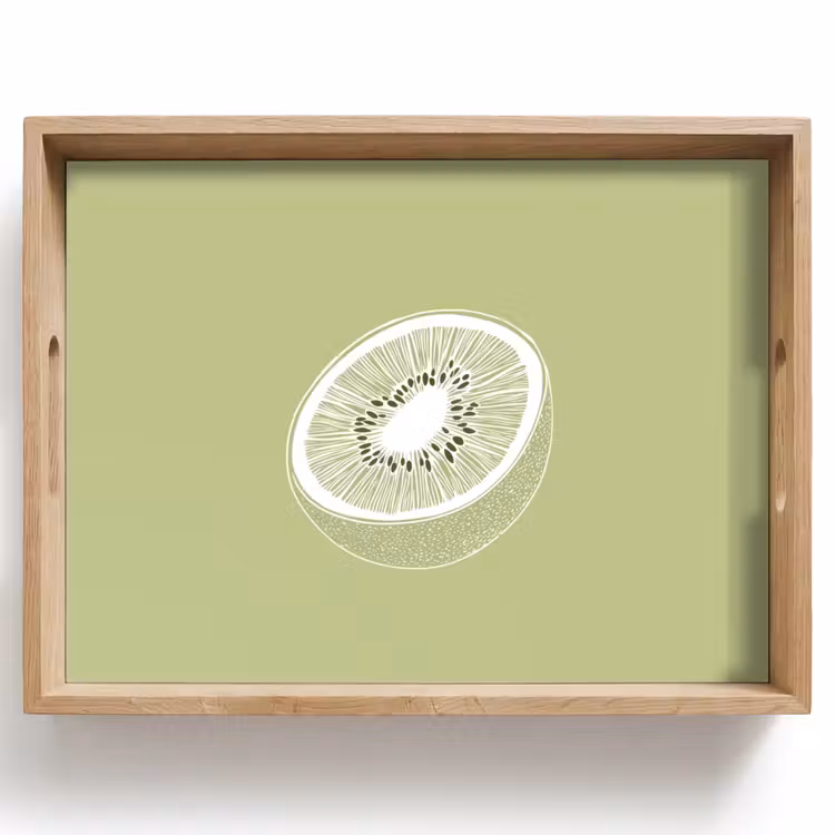 Dienblad - Kiwi - Lijntekening - Minimalistisch - Groen — 1