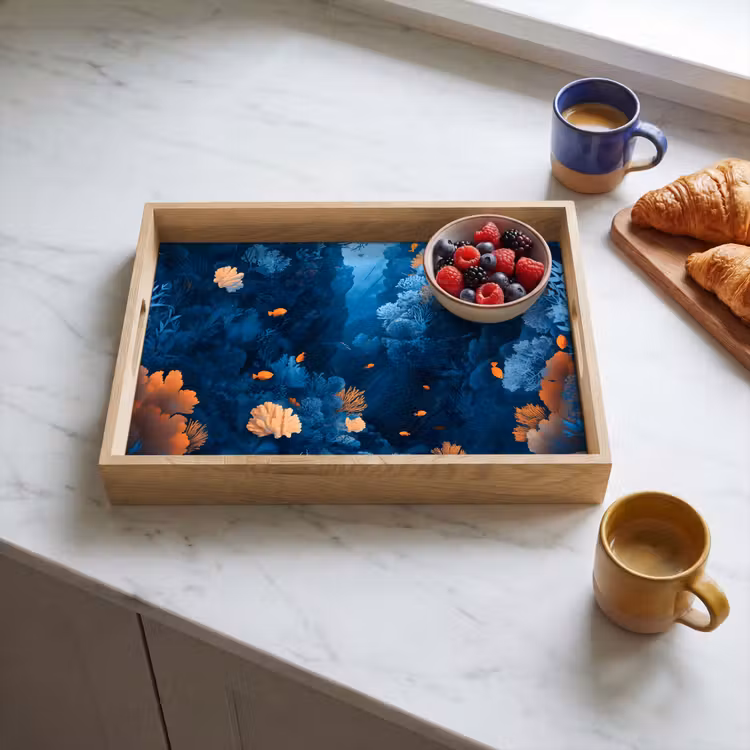 Dienblad - Koraalrif - Vissen - Oceaan - Blauw — 4