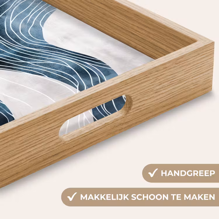 Dienblad - Lijnen - Golven - Abstract - Blauw — 5