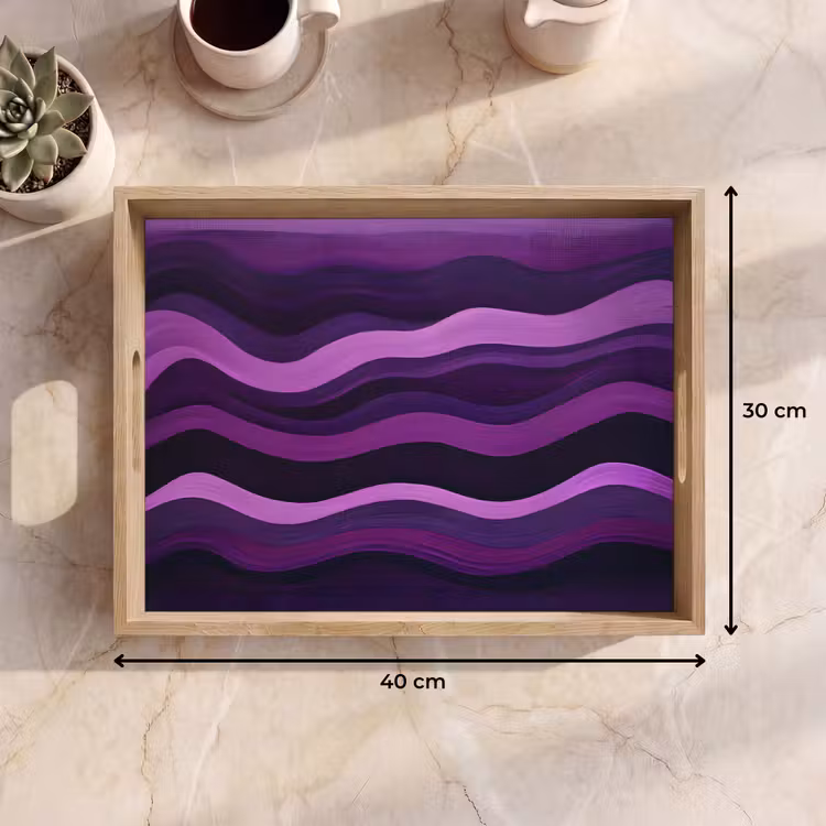 Dienblad - Lijnen - Golven - Paars - Abstract — 9