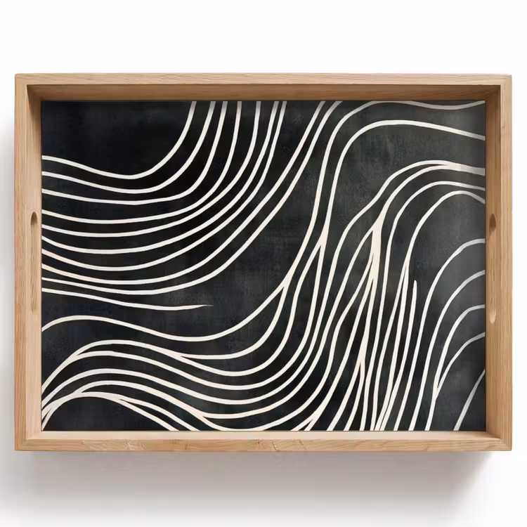 Dienblad - Lijnen - Patroon - Abstract - Wit — 1