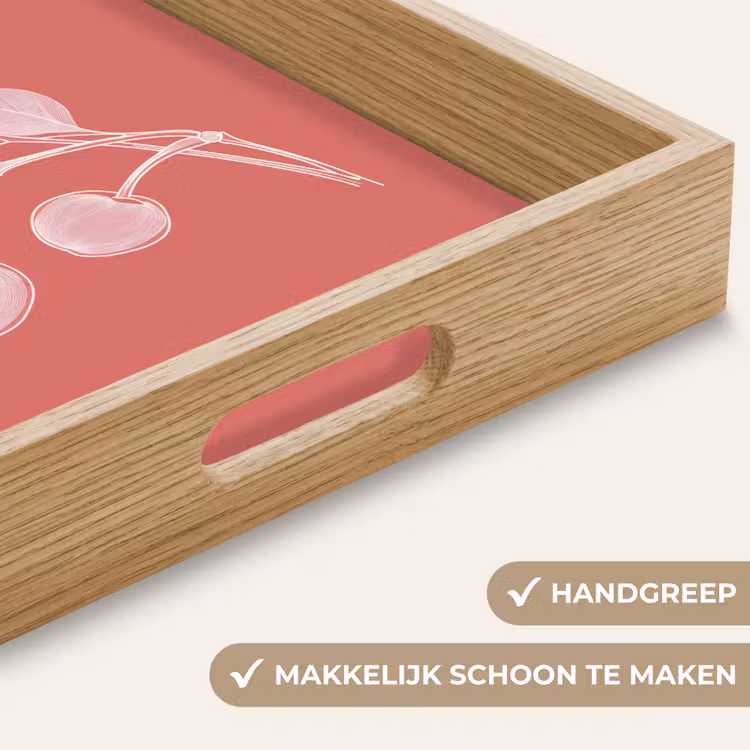 Dienblad - Lijnillustratie - Kersen - Tak - Wit — 5