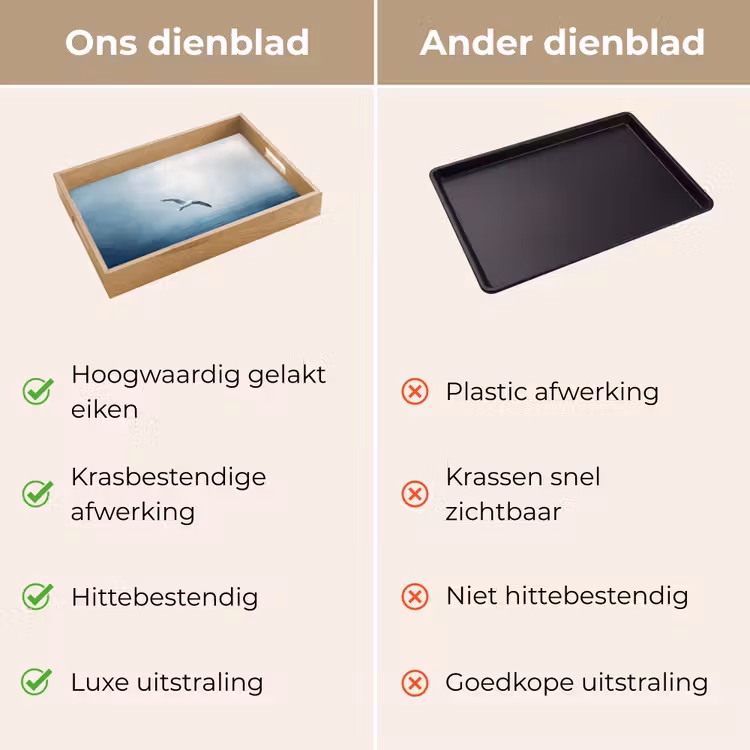 Dienblad - Meeuw - Wit - Zee - Mistig — 3