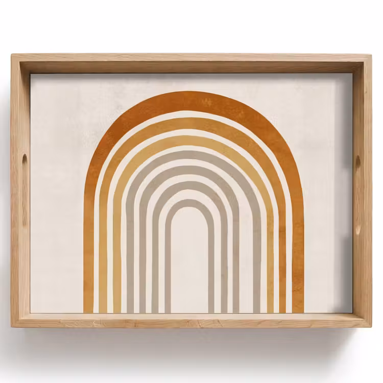 Dienblad - Minimalistisch - Boog - Lijnen - Beige — 1
