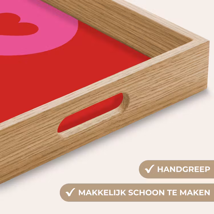 Dienblad - Minimalistisch - Rood - Roze - Hartjes — 5