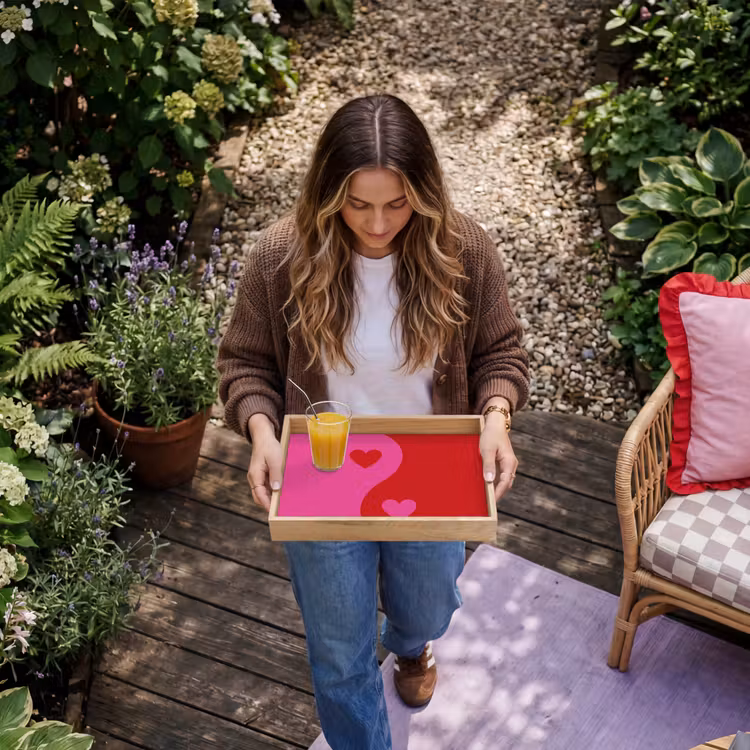Dienblad - Minimalistisch - Rood - Roze - Hartjes — 8