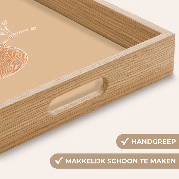 Dienblad - Perzik - Lijntekening - Pit - Beige — 5