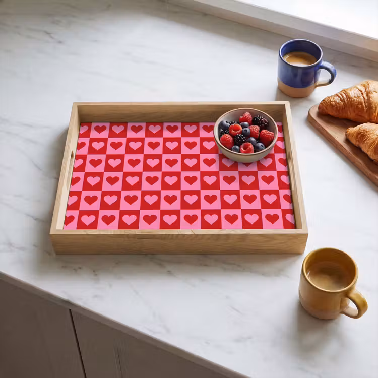 Dienblad - Rood - Roze - Schaakbord - Valentijn — 4