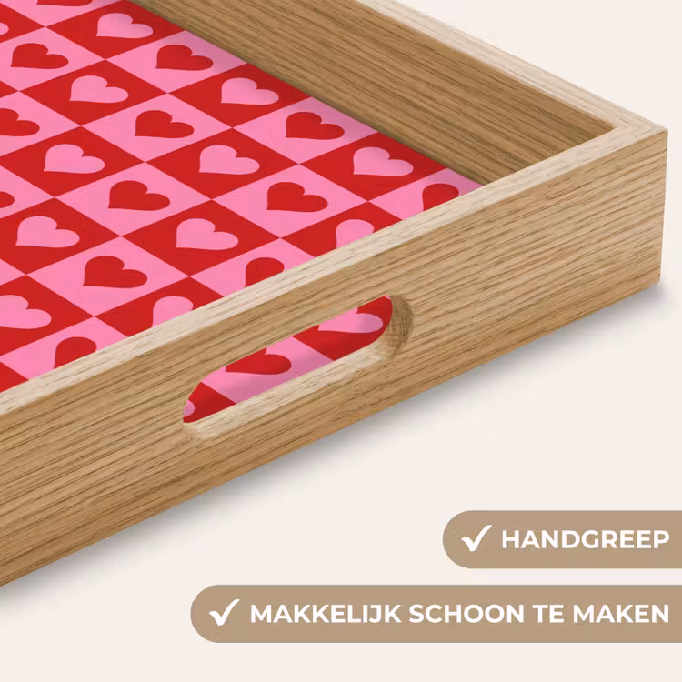 Dienblad - Rood - Roze - Schaakbord - Valentijn — 5