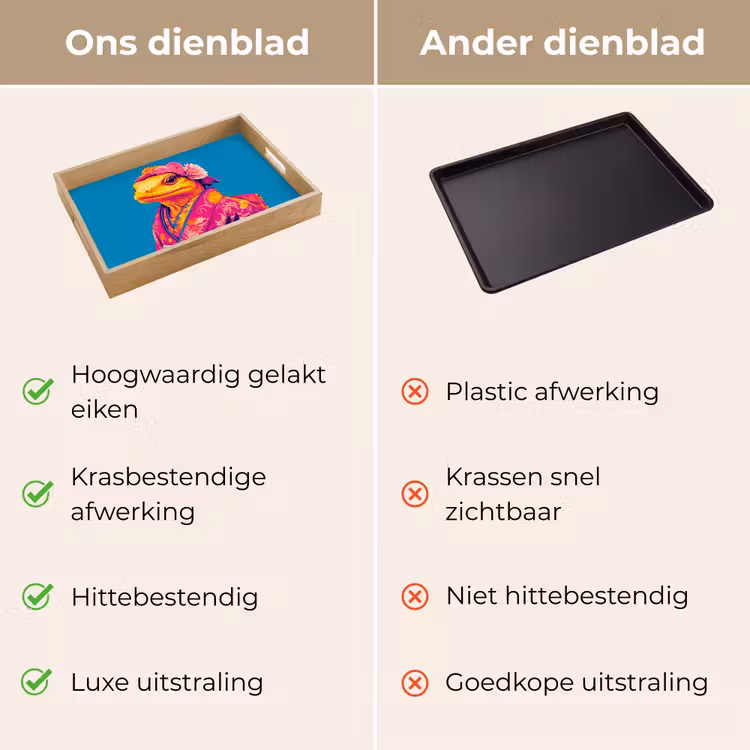 Dienblad - Bloemenkrans - Hagedis - Kimono - Paars — 3