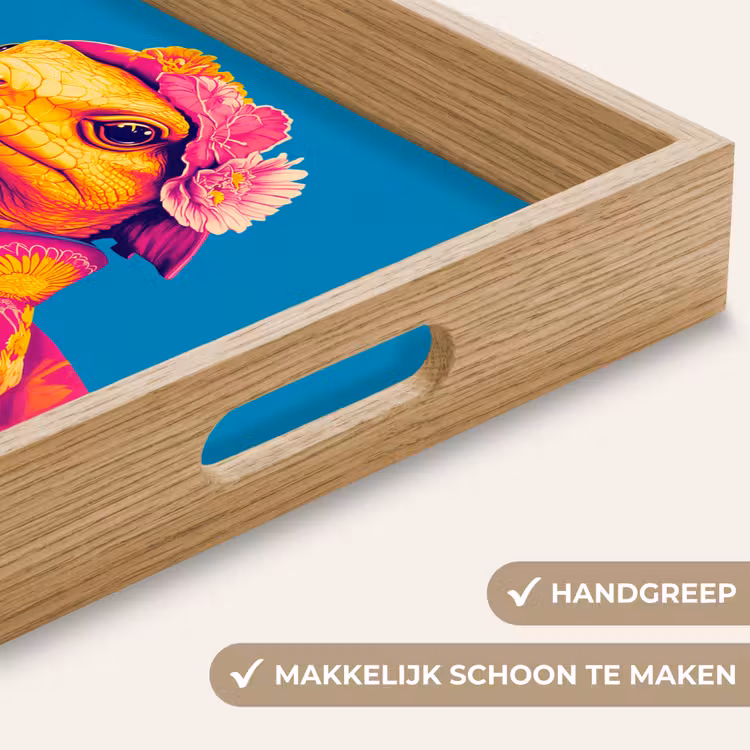 Dienblad - Bloemenkrans - Hagedis - Kimono - Paars — 5