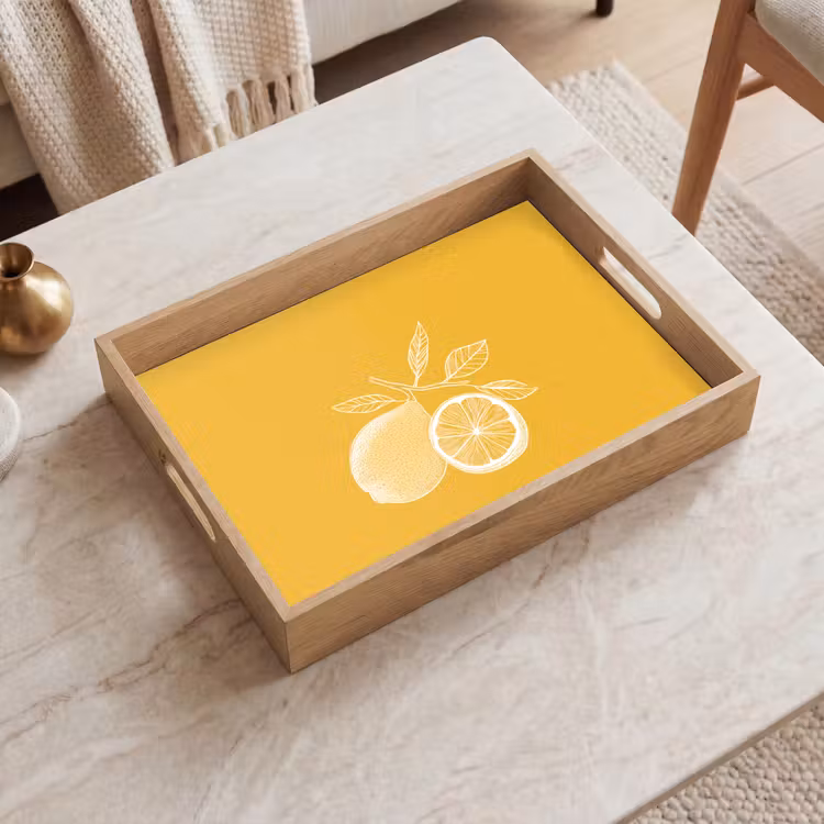 Dienblad - Citroenen - Illustratie - Minimalistisch - Geel — 2