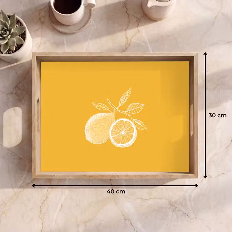 Dienblad - Citroenen - Illustratie - Minimalistisch - Geel — 9