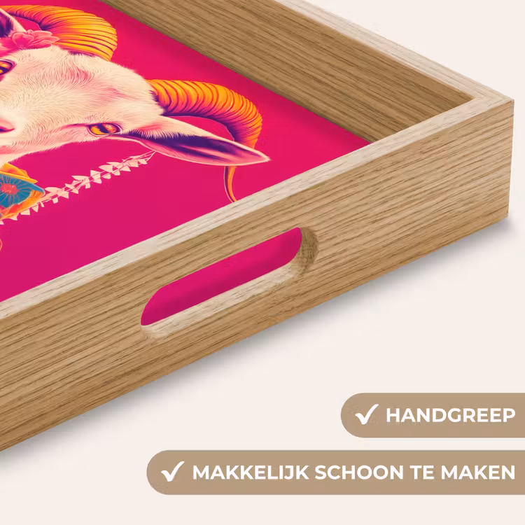 Dienblad - Geit - Hoorns - Kimono - Kleurrijk — 5