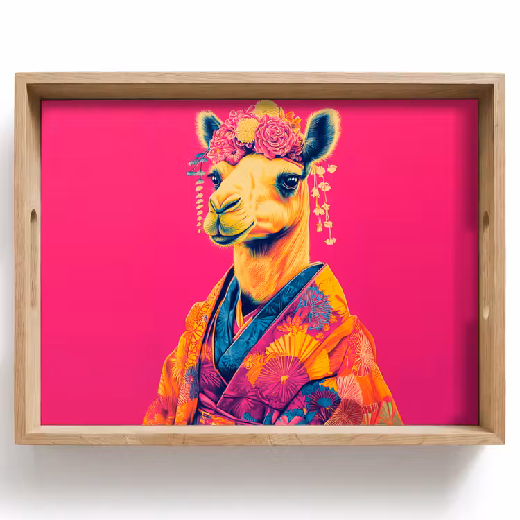 Dienblad - Kameel - Bloemen - Kimono - Waaiers — 1