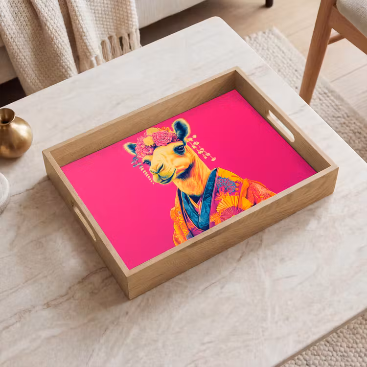 Dienblad - Kameel - Bloemen - Kimono - Waaiers — 2