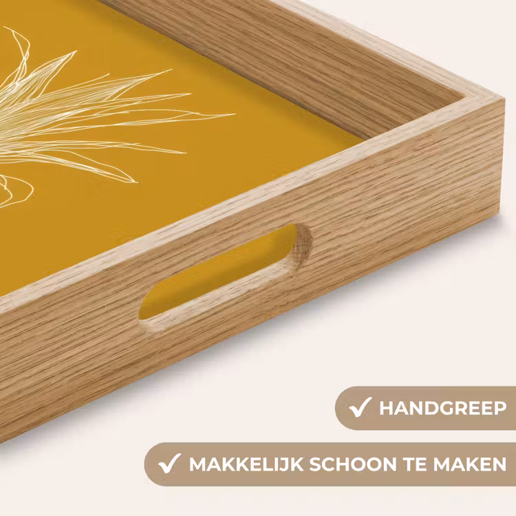 Dienblad - Lijnillustratie - Ananas - Bladkroon - Okergeel — 5