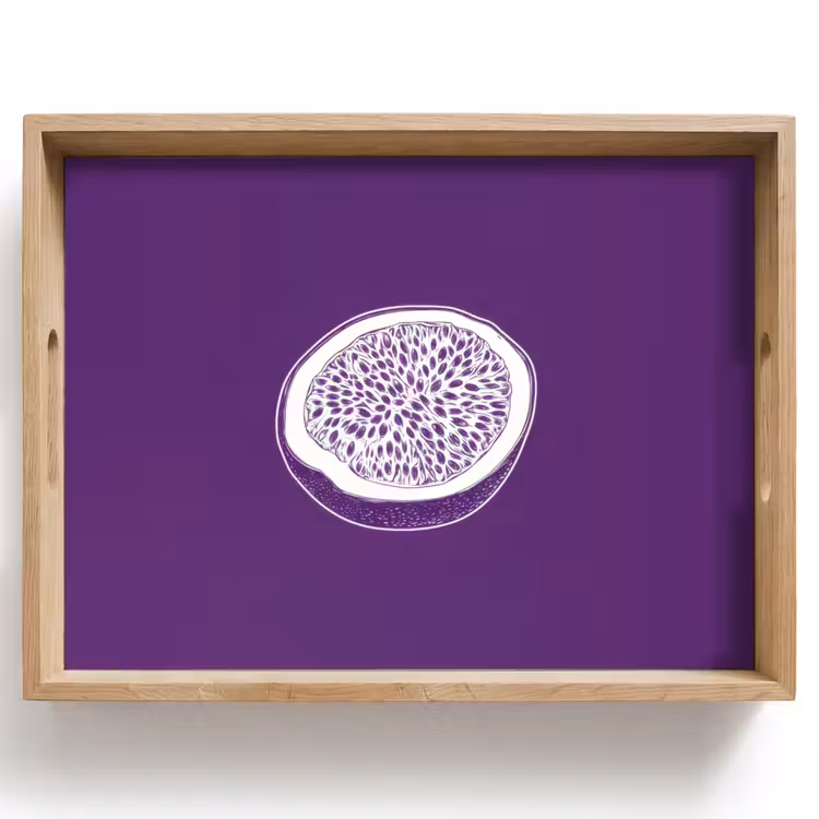 Dienblad - Passievrucht - Zaadjes - Paars - Minimalistisch — 1