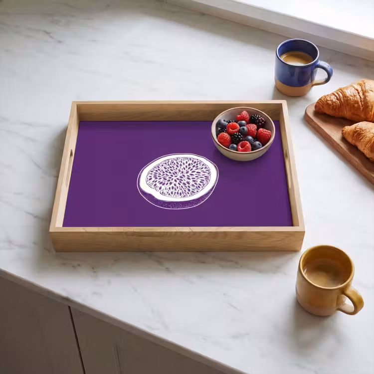 Dienblad - Passievrucht - Zaadjes - Paars - Minimalistisch — 4