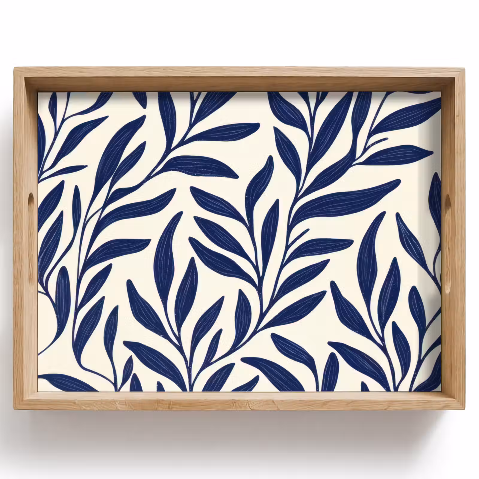 Dienblad - Bladeren - Klimop - Donkerblauw — 1