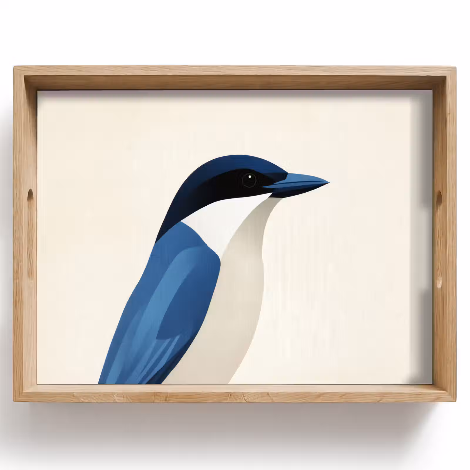 Dienblad - Illustratie - Blauw - Vogel — 1