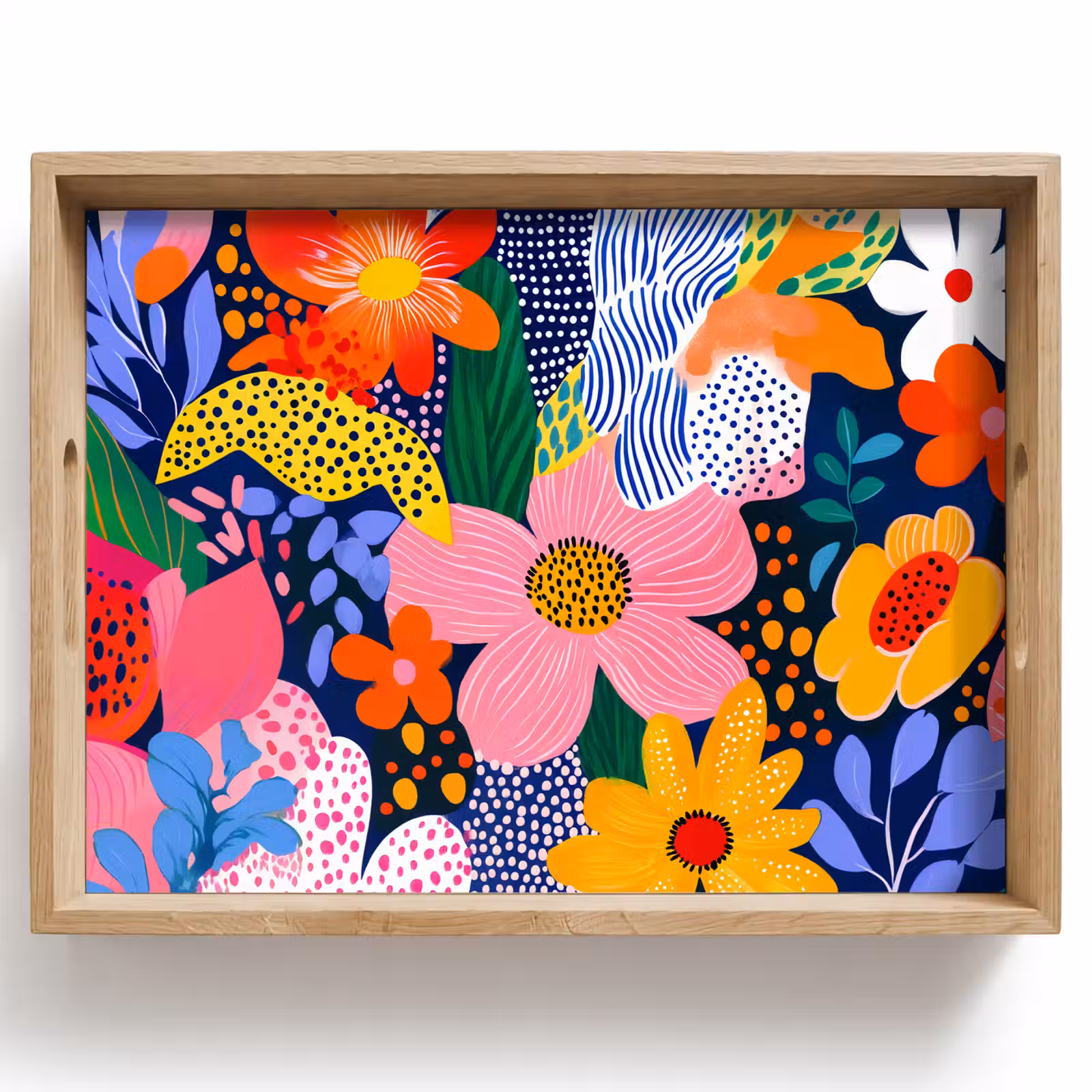 Dienblad - Kleurrijk - Bloemen - Abstract - Stippen — 1