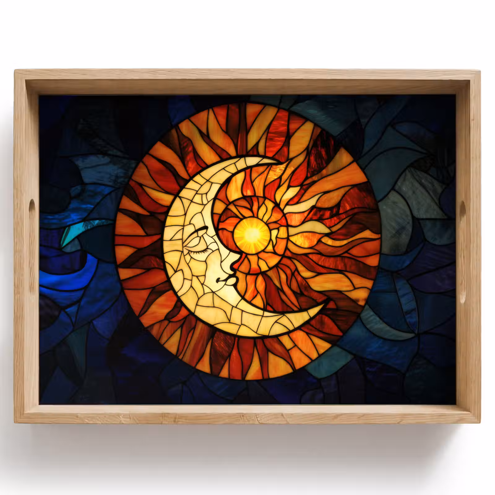 Dienblad - Mozaïek - Glas - Maan - Donkerblauw — 1