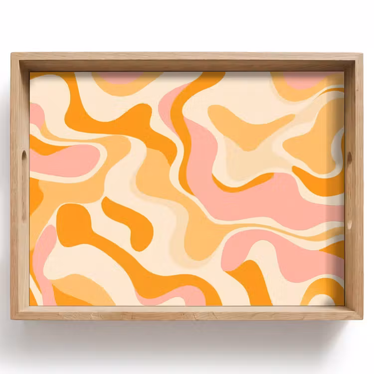 Dienblad - Abstract - Golvend - Oranje — 1