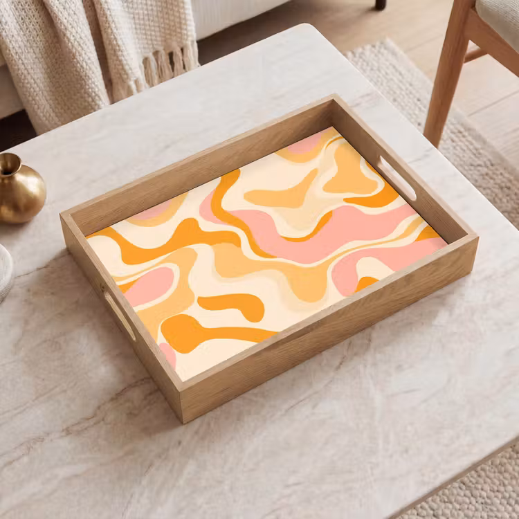 Dienblad - Abstract - Golvend - Oranje — 2