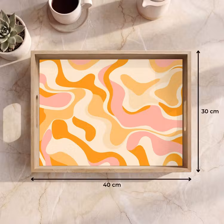 Dienblad - Abstract - Golvend - Oranje — 9