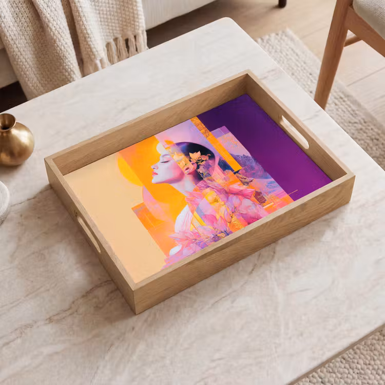 Dienblad - Abstract - Portret - Vrouw - Kleurrijk — 2