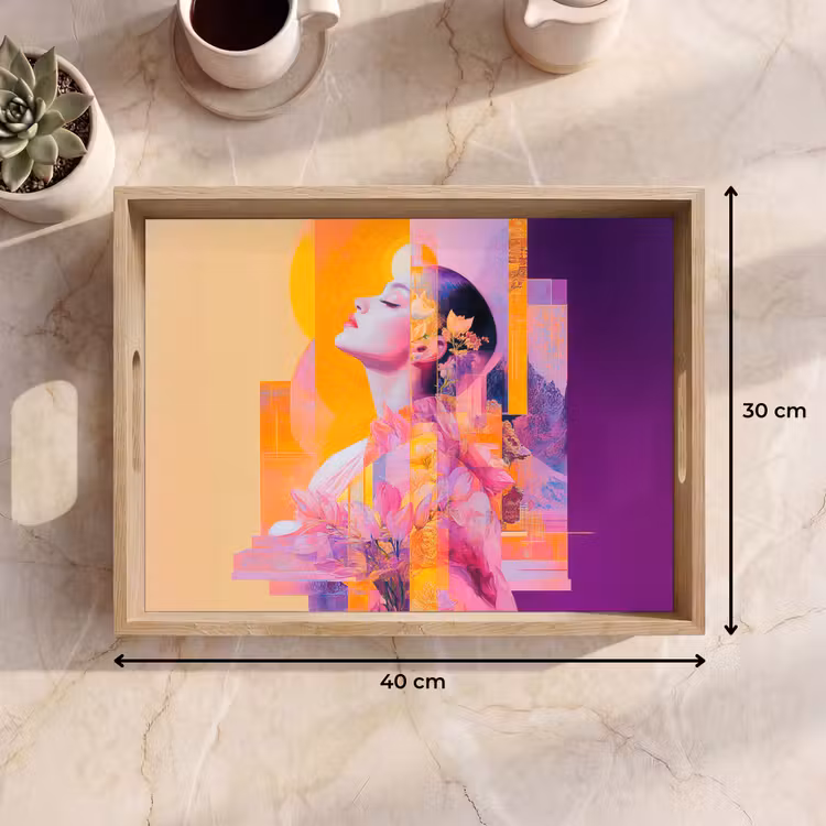Dienblad - Abstract - Portret - Vrouw - Kleurrijk — 9