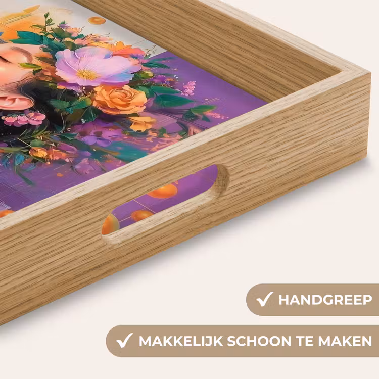 Dienblad - Abstract - Vrouw - Bloemenkroon - Goud — 5