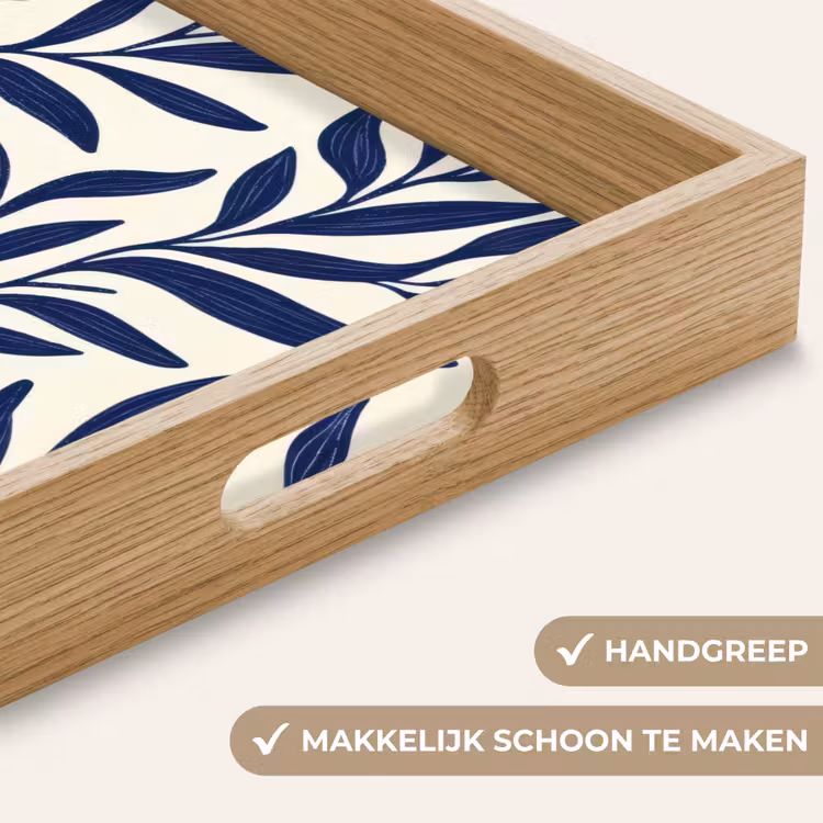 Dienblad - Bladeren - Klimop - Donkerblauw — 5