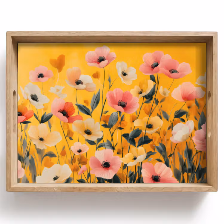 Dienblad - Bloemen - Veld - Geel — 1