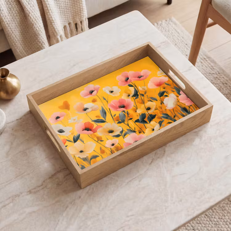 Dienblad - Bloemen - Veld - Geel — 2