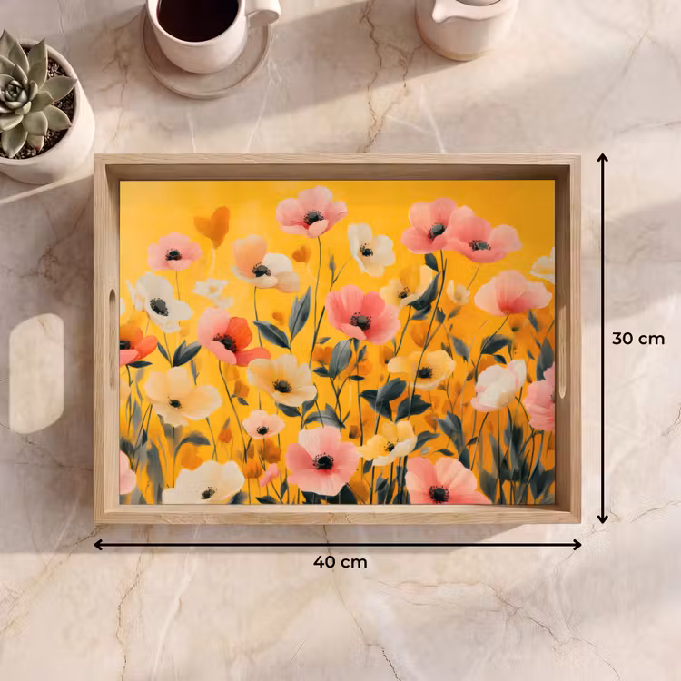 Dienblad - Bloemen - Veld - Geel — 9