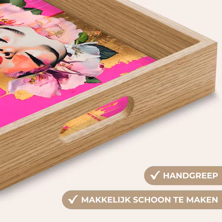 Dienblad - Bloemenkroon - Goud - Vrouw - Portret — 5