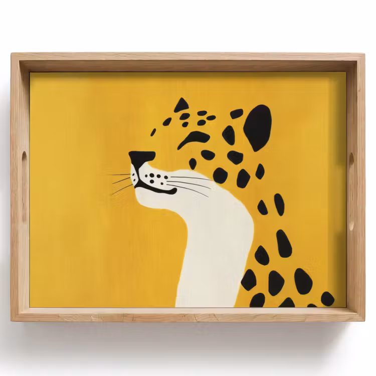 Dienblad - Cheetah - Illustratie - Geel — 1