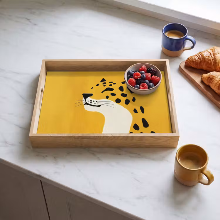 Dienblad - Cheetah - Illustratie - Geel — 4