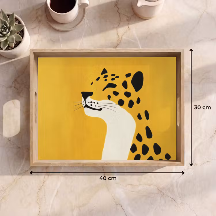 Dienblad - Cheetah - Illustratie - Geel — 9