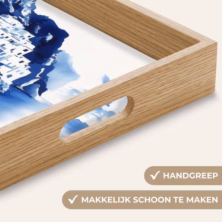 Dienblad - Dorp - Rotswand - Roeiboot - Water — 5