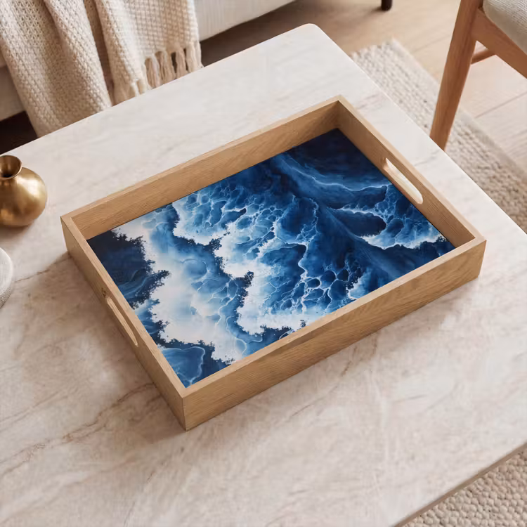 Dienblad - Golven - Blauw - Schuim — 2