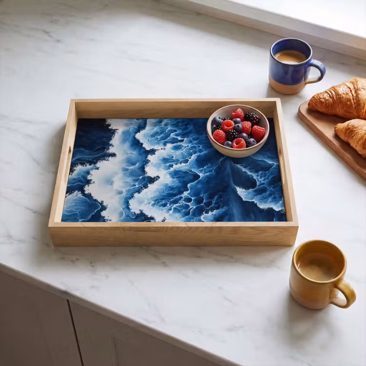 Dienblad - Golven - Blauw - Schuim — 4