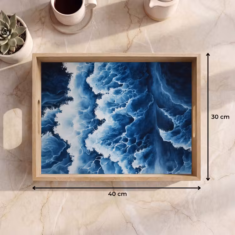 Dienblad - Golven - Blauw - Schuim — 9