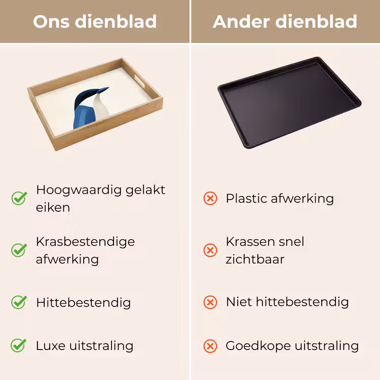 Dienblad - Illustratie - Blauw - Vogel — 3