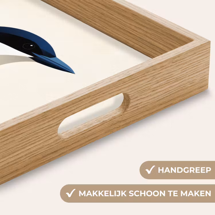 Dienblad - Illustratie - Blauw - Vogel — 5