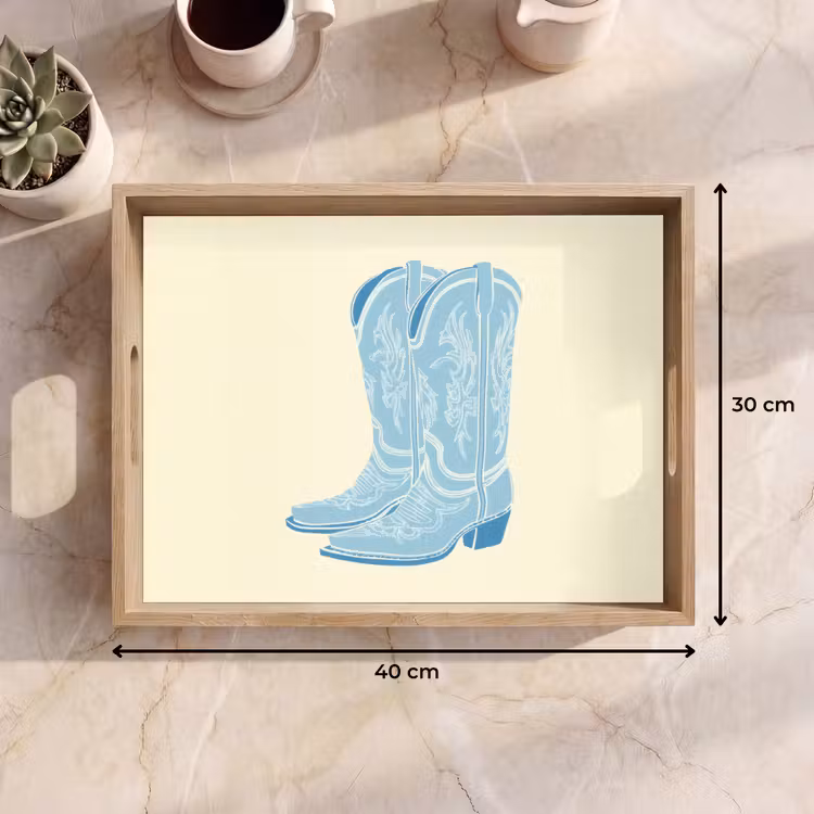 Dienblad - Illustratie - Cowboylaarzen - Patroon — 9