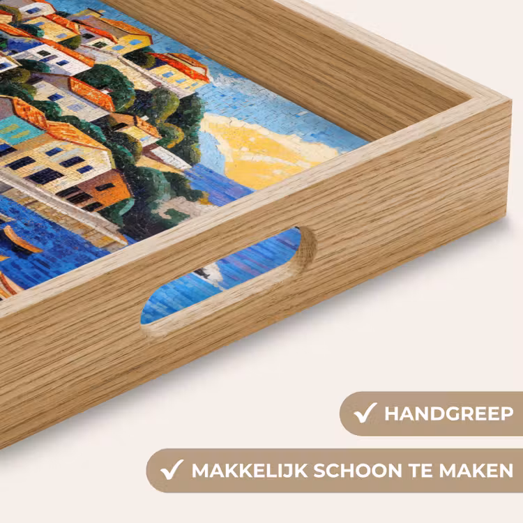 Dienblad - Kustdorp - Huisjes - Mozaïek - Zee — 5